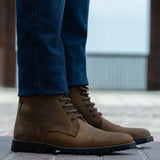 Styled On-Foot Perspective Demonstrating Ankle Fit & Silhouette on Model