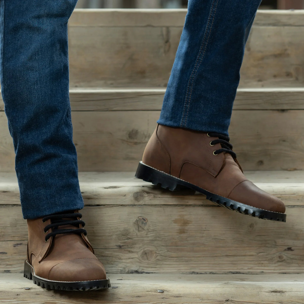 Orlaven Knight Derby Waxed Marrón Pullup Botas de cuero - TerraGrip para Hombre footwear image 10