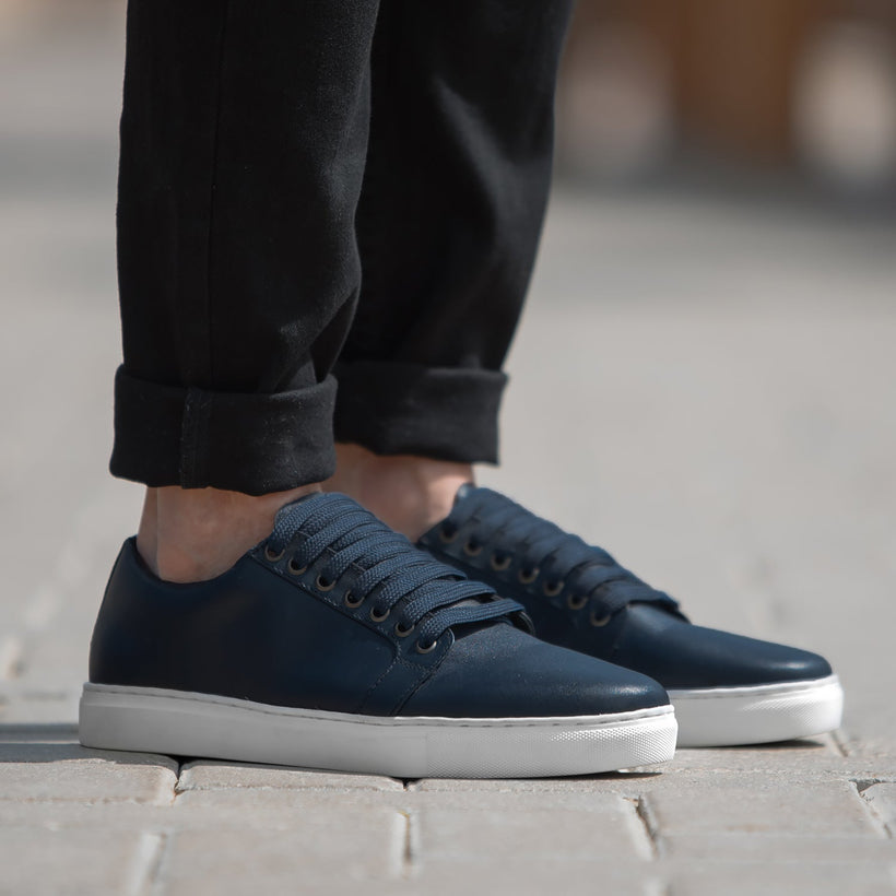 Murphy Low Top Midnight Azul Zapatillas de cuero para Hombre