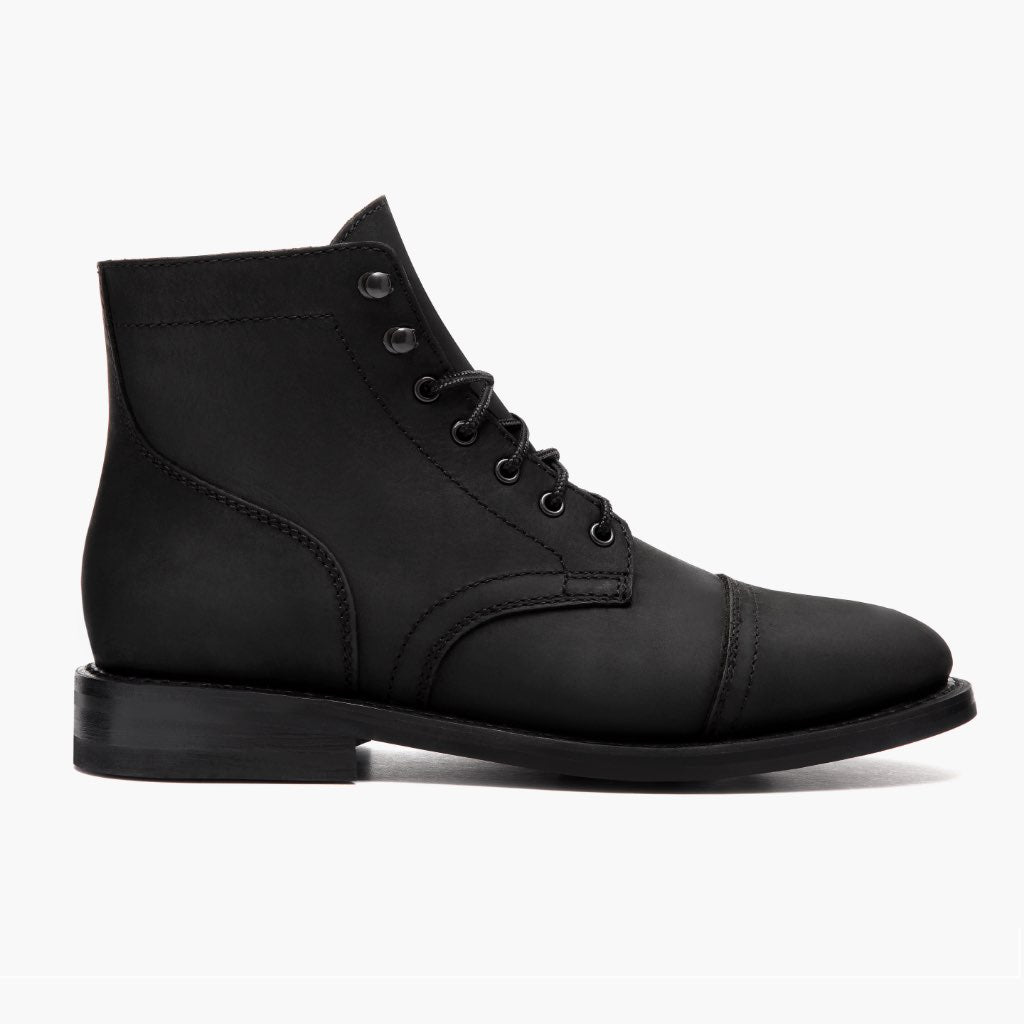 Black Full-Grain leather Boots - Construcción cosida Goodyear y puntera delantera
