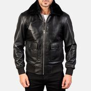 
Vista de detalle of Shirt with Removable Fur & Zipper Hardware on Airin G-1 Negro Chaqueta Bomber de Cuero para Hombre