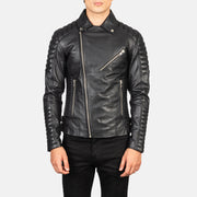 Detalle de cerca of Notch &amp; Zipper Hardware on Men's Armand Green Suede Biker Jacket