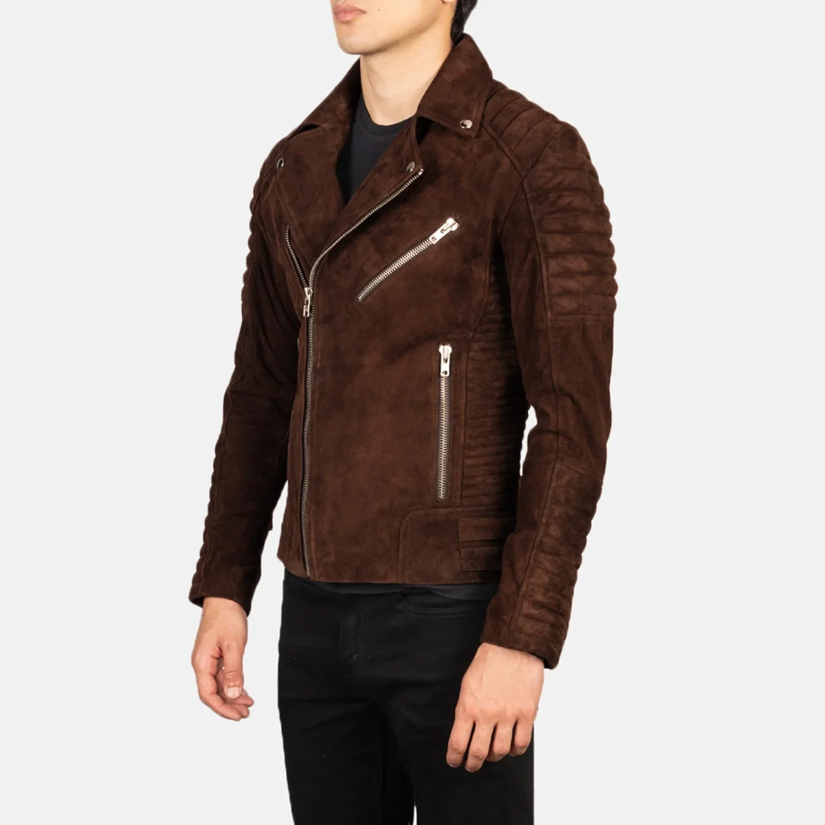 Armand Verde Chaqueta Biker de Cuero para Hombre – Vista alternativa del producto 2