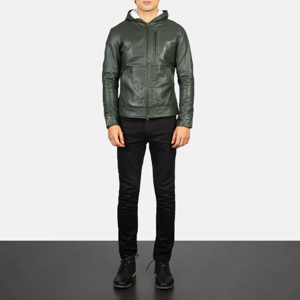 Baston Cazadora Bomber de Cuero para Hombre – Vista alternativa del producto 3