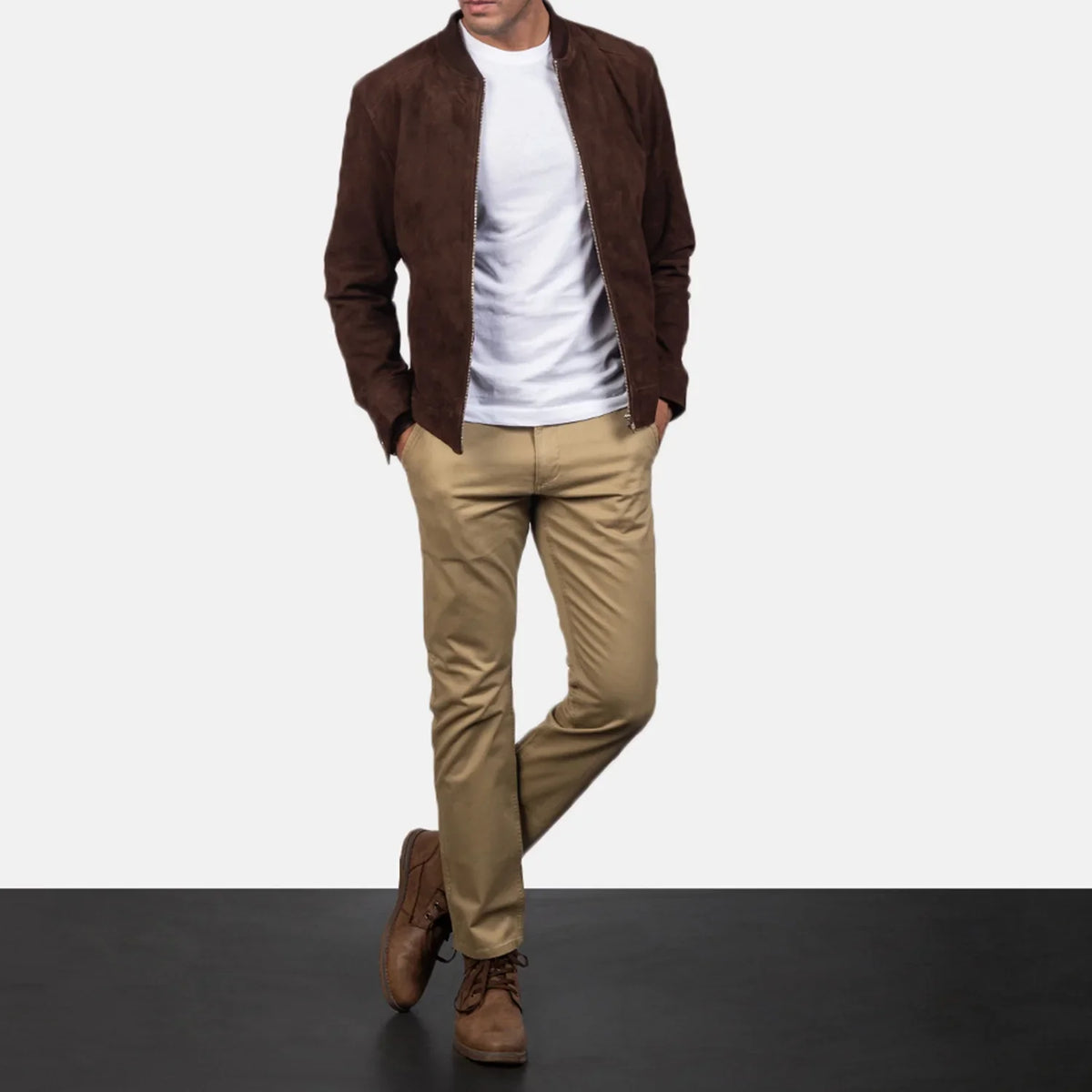 Blain Marrón Cazadora Bomber de Cuero para Hombre – Vista alternativa del producto 3