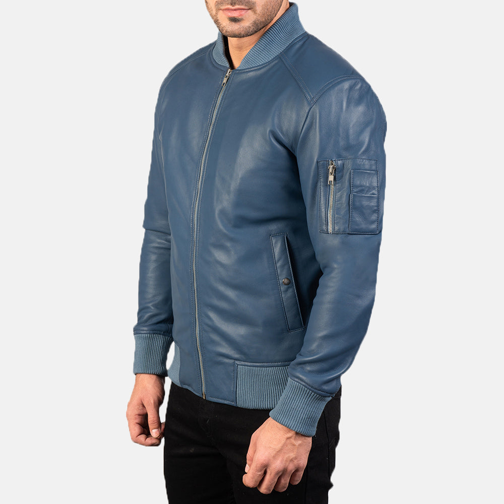 Bomia MA-1 Cazadora Bomber de Cuero para Hombre – Vista alternativa del producto 2
