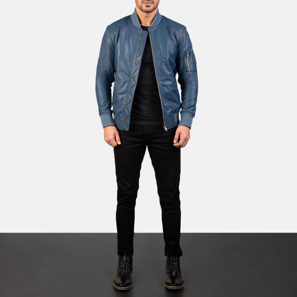 Bomia MA-1 Cazadora Bomber de Cuero para Hombre – Vista alternativa del producto 3