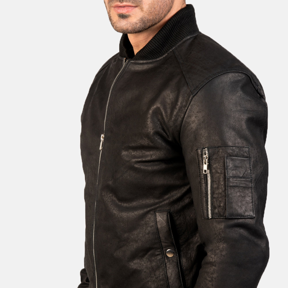 Bomia MA-1 Cazadora Bomber de Cuero para Hombre – Vista alternativa del producto 5