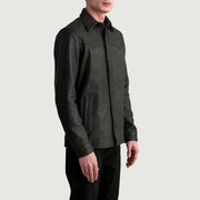 Tumbled Brown Sheepskin leather Jacket - Vista trasera con ajuste entallado en hombros y bajo impecable