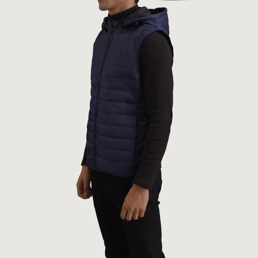Carlo Azul Hooded Puffer Vest para Hombre