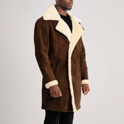 Charles Abrigo de Cuero Marrón Shearling Abrigo de Cuero para Hombre – Vista alternativa del producto 2