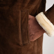 Charles Abrigo de Cuero Marrón Shearling Abrigo de Cuero para Hombre – Vista alternativa del producto 6