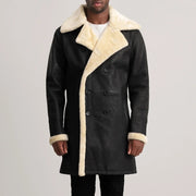 Charles Abrigo de Cuero Marrón Shearling Abrigo de Cuero para Hombre – Vista alternativa del producto 4