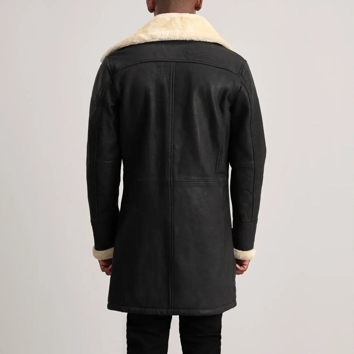 Charles Abrigo de Cuero Marrón Shearling Abrigo de Cuero para Hombre – Vista alternativa del producto 5