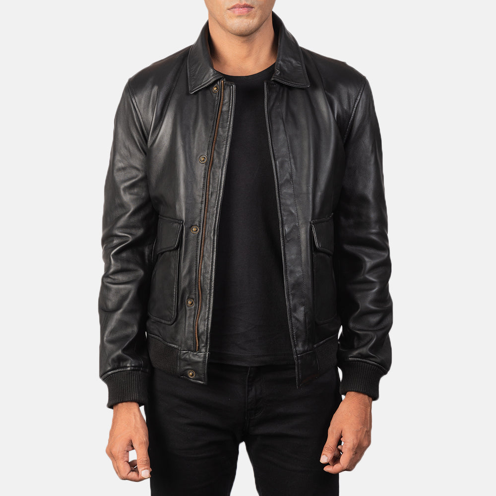 Men's Coffmen Brown Suede A2 Bomber Jacket in Brown Goatskin Suede - Vista frontal y silueta a medida | Comprar online