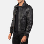 Brown Goatskin Suede Bomber Jacket - Vista trasera con ajuste entallado en hombros y bajo impecable