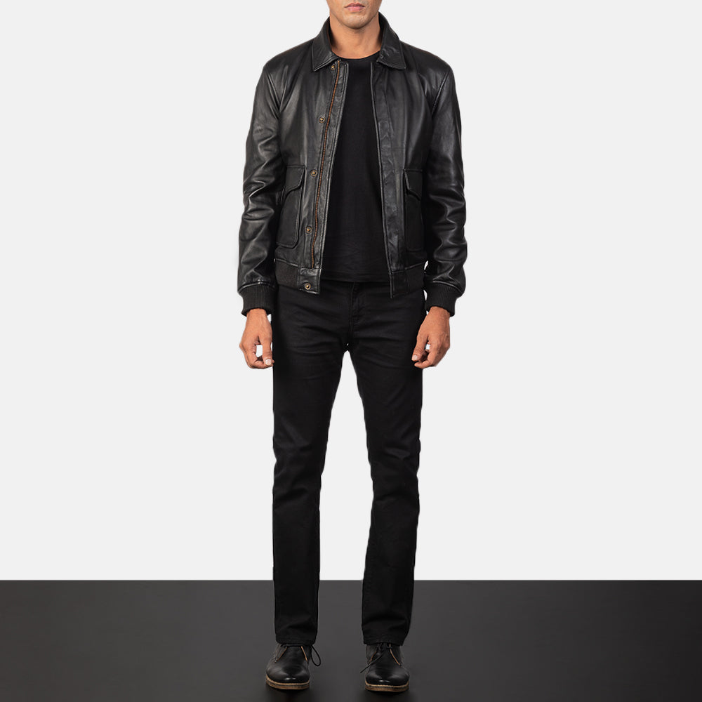 Men's Coffmen Brown Suede A2 Bomber Jacket - Vista de perfil lateral con corte ergonómico de manga