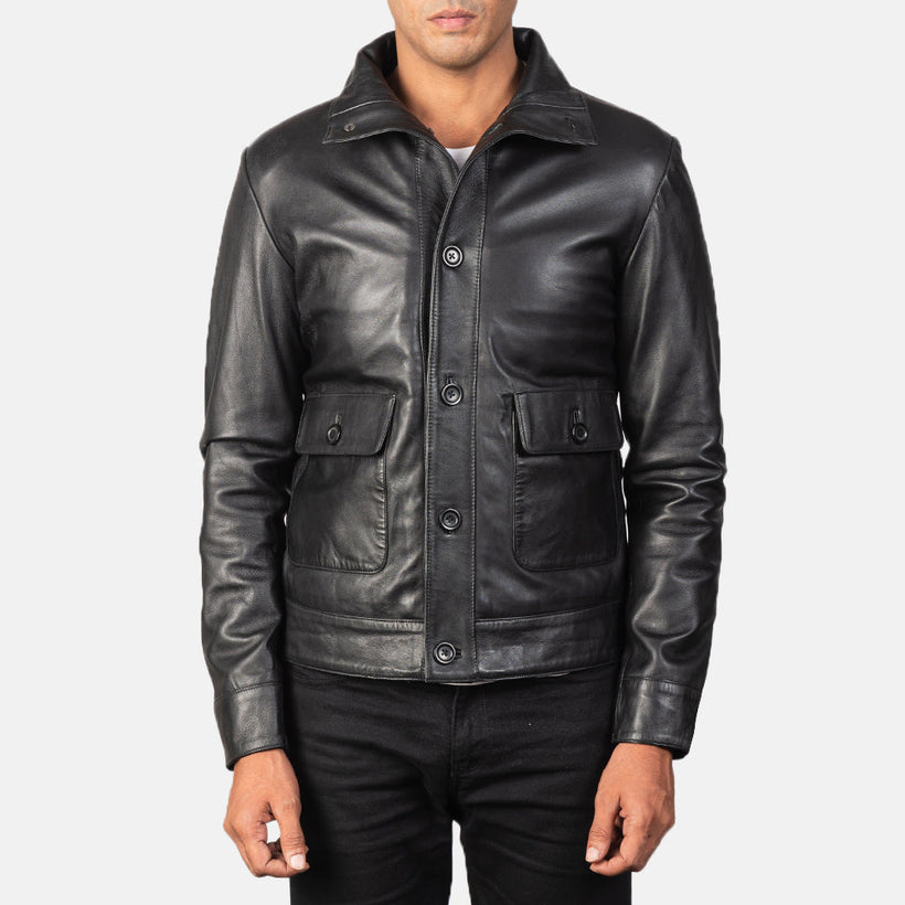 Columbus Cazadora Bomber de Cuero para Hombre
