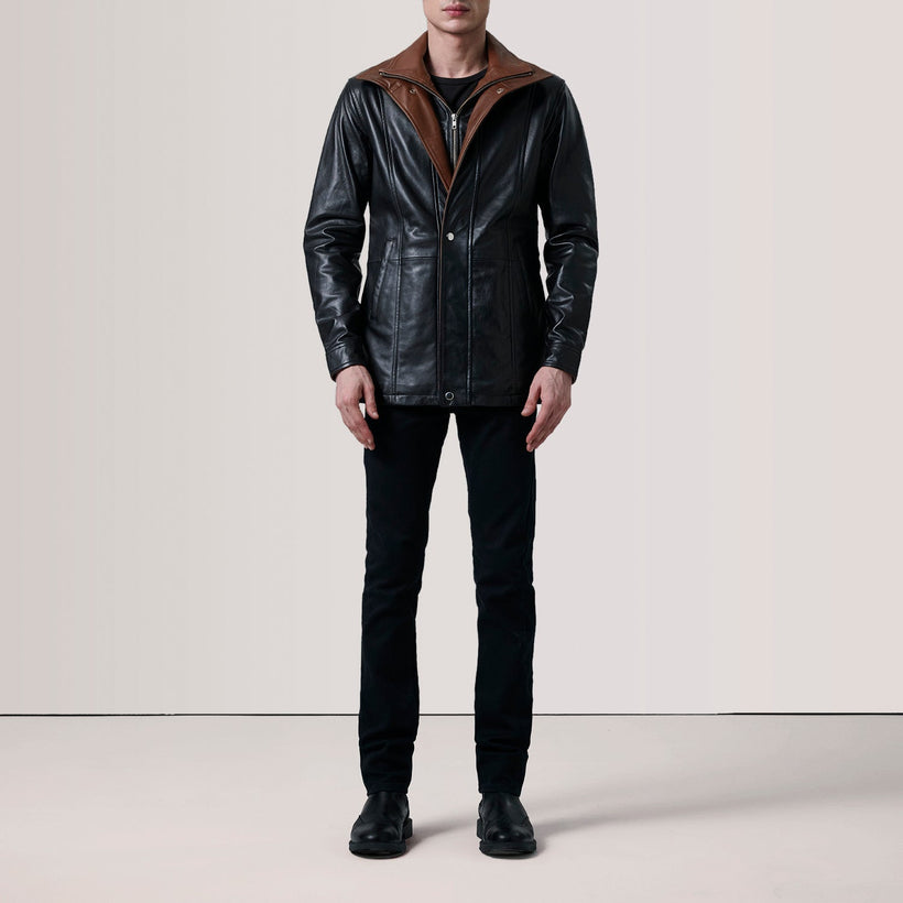 Connor Abrigo de Cuero para Hombre