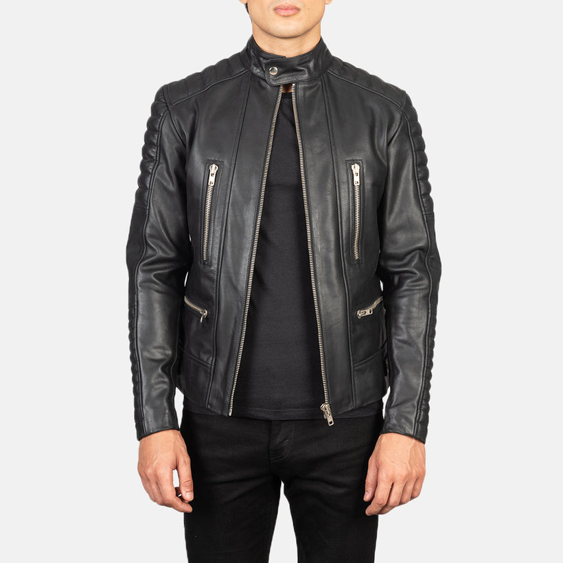Damian Chaqueta Biker de Cuero para Hombre