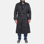 
Daniel Negro Gabardina Trench de Cuero para Hombre in Black Cowhide Leather - Vista frontal y silueta entallada | Comprar online