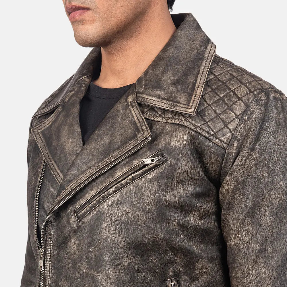 
Danny Acolchado Chaqueta Biker de Cuero para Hombre – alternate product view 5