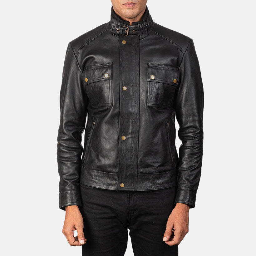 Darren Chaqueta Biker de Cuero para Hombre