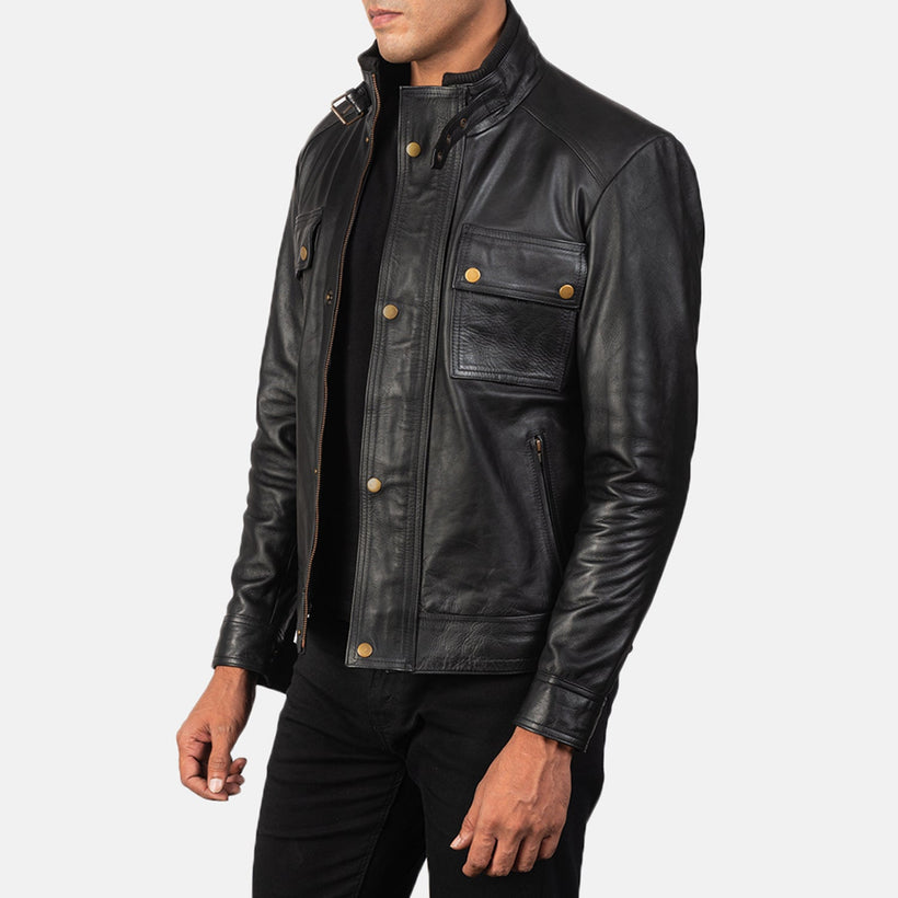 Darren Chaqueta Biker de Cuero para Hombre