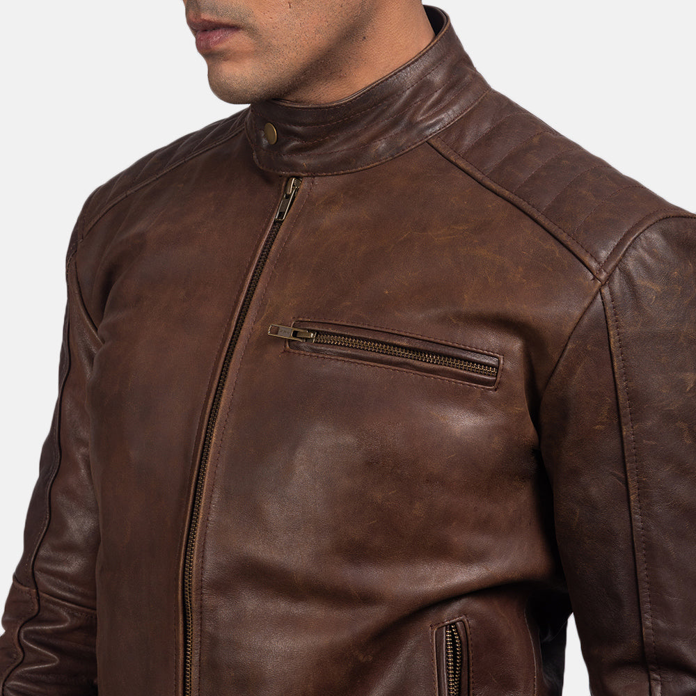 Dean Negro Chaqueta Biker de Cuero para Hombre – Vista alternativa del producto 6