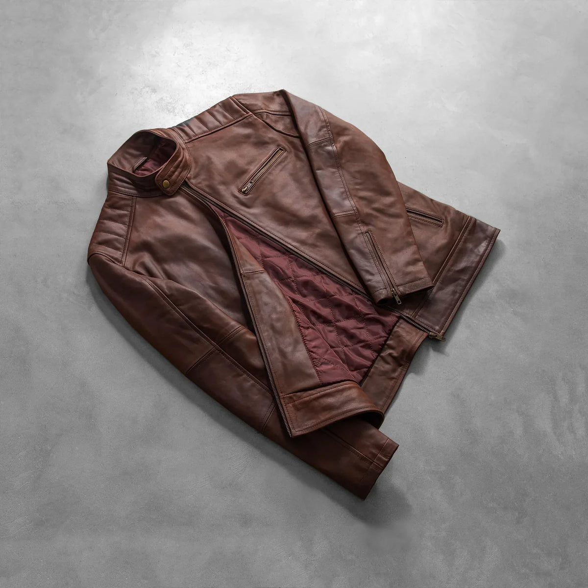 Dean Negro Chaqueta Biker de Cuero para Hombre – Vista alternativa del producto 8