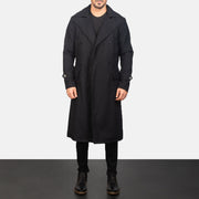 
Detective Negro Wool Abrigo de Cuero para Hombre in Black Synthetic Wool - Vista frontal y silueta entallada | Comprar online