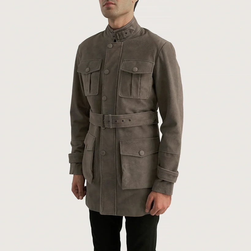 Dolf Gris Chaqueta de Gamuza para Hombre