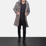 
Grey Wool Duffle Coat in Grey Synthetic Wool - Vista frontal y silueta entallada | Comprar online