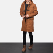 
Drake Khaki Wool Duffle Coat - Vista lateral mostrando el corte ergonómico de mangas