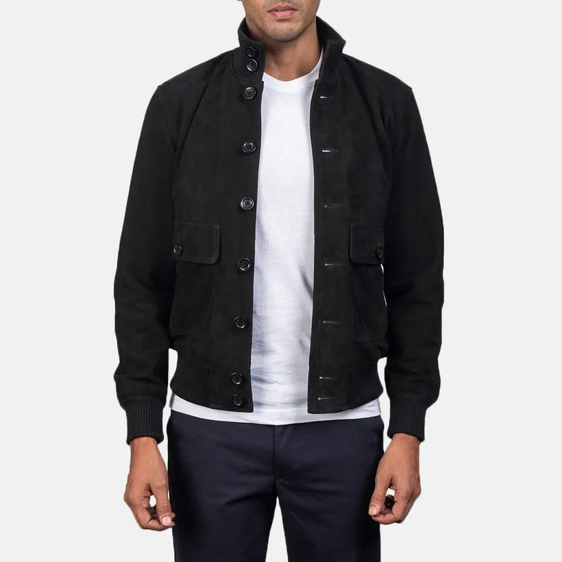 Eaton Cazadora Bomber de Cuero para Hombre