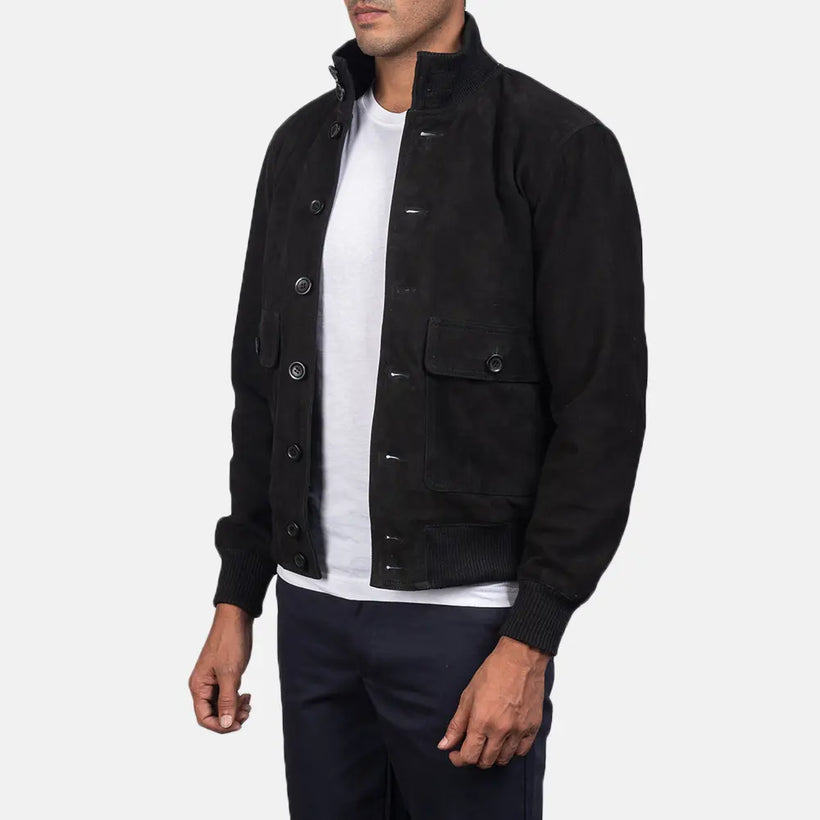 Eaton Cazadora Bomber de Cuero para Hombre