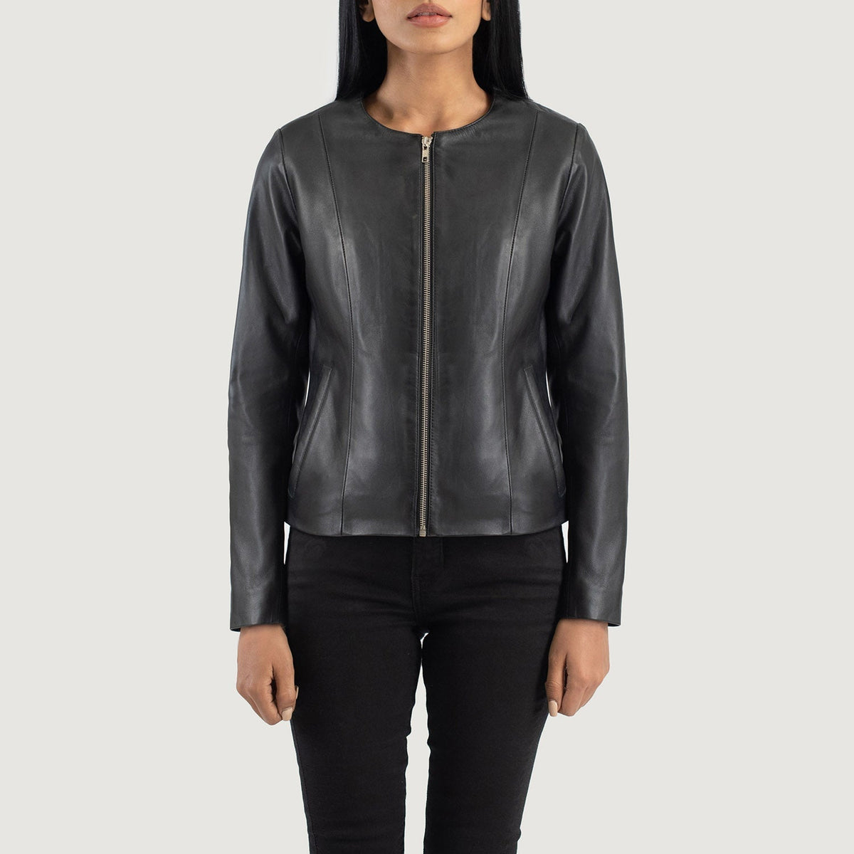 Elixir Collarless Chaqueta de Cuero para Mujer – Vista alternativa del producto 4