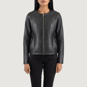 Elixir Collarless Chaqueta de Cuero para Mujer – Vista alternativa del producto 4