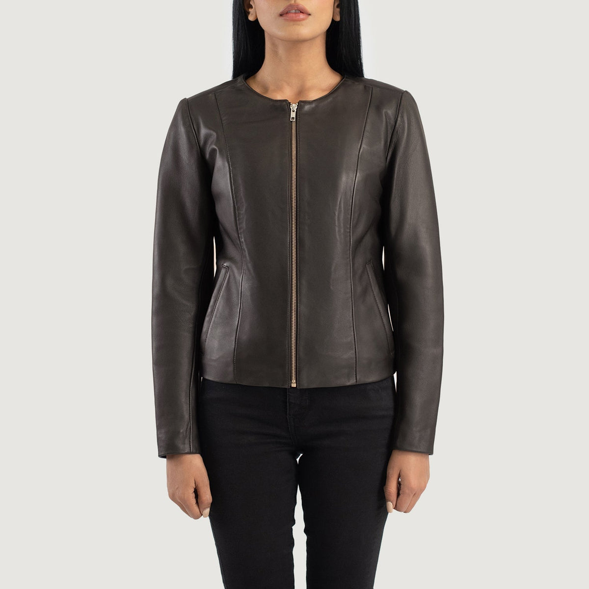 Elixir Collarless Chaqueta de Cuero para Mujer – Vista alternativa del producto 4