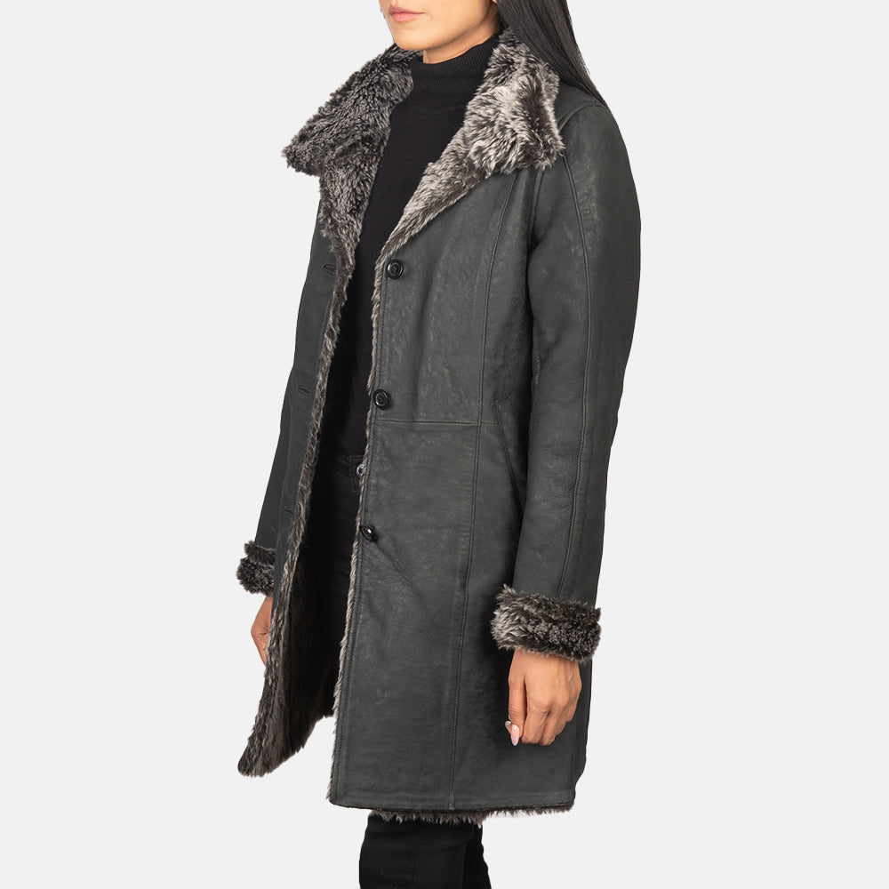 
Erica Shearling Abrigo de Cuero para Mujer – alternate product view 2
