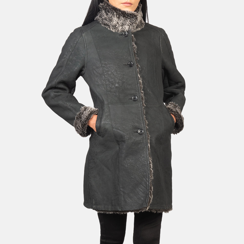 
Erica Shearling Abrigo de Cuero para Mujer – alternate product view 6