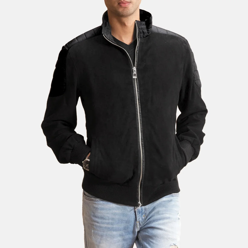 Ethan Hybrid Suede Cazadora Bomber de Cuero para Hombre