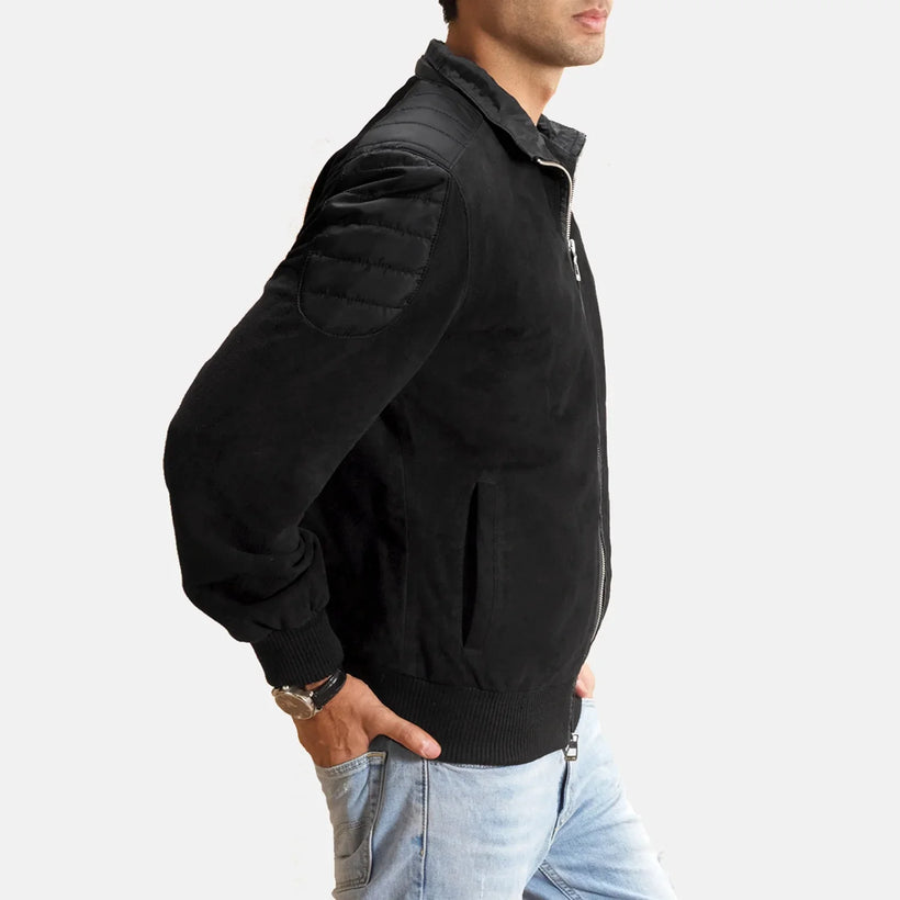 Ethan Hybrid Suede Cazadora Bomber de Cuero para Hombre
