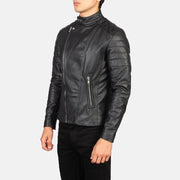 Mocha Brown Goatskin Suede Biker Jacket - Vista trasera con ajuste entallado en hombros y bajo impecable