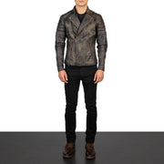 Faisor Mocha Chaqueta Biker de Cuero para Hombre – Vista alternativa del producto 3