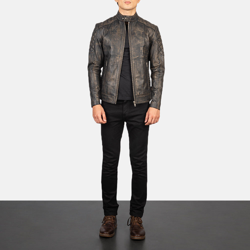 Fernando Quilted Leather Biker Jacket – Vista alternativa del producto 3