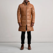 
Floyd Abrigo de Cuero Tostado Puffer Chaqueta de Cuero para Hombre – alternate product view 3