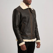 Francis B-3 Negro Cazadora Bomber de Cuero para Hombre – Vista alternativa del producto 2