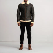 Francis B-3 Negro Cazadora Bomber de Cuero para Hombre – Vista alternativa del producto 3