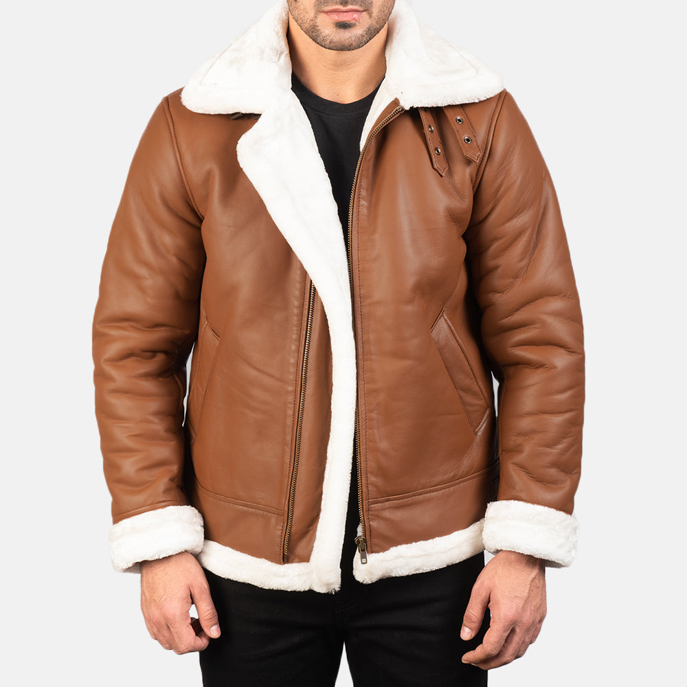 Francis B-3 Negro Cazadora Bomber de Cuero para Hombre – Vista alternativa del producto 1
